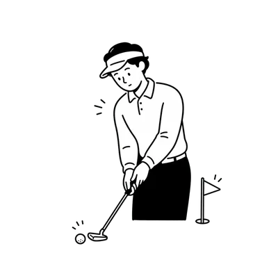 A golfer lining up a putt — Hoblio's golf shelf