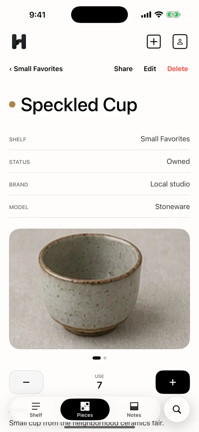 Keep identity, status, purchase context, and use history with each Piece.